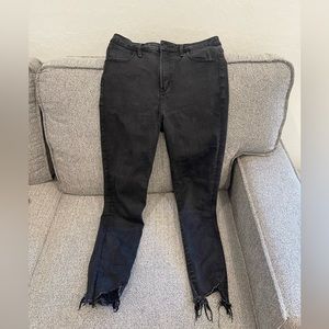 Abercrombie and Fitch Super Skinny Ankle High Rise Black Jeans